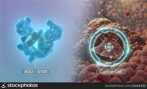 fight against cancer cells 3d illustration. fight against cancer cells