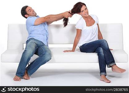 Fight between man and woman