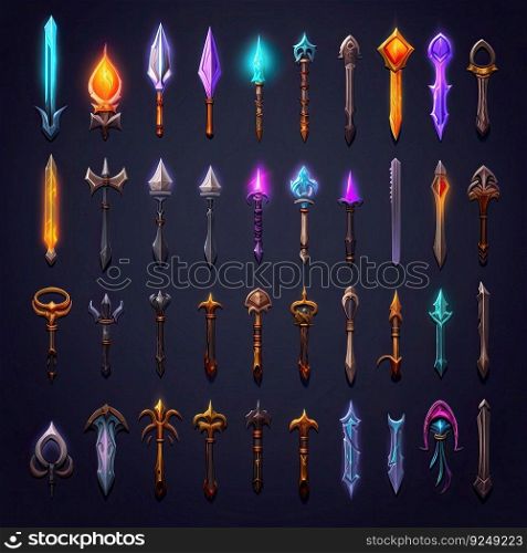 fight sword weapon game ai generated. metal old, antique dagger, icon symbol fight sword weapon game illustration. fight sword weapon game ai generated