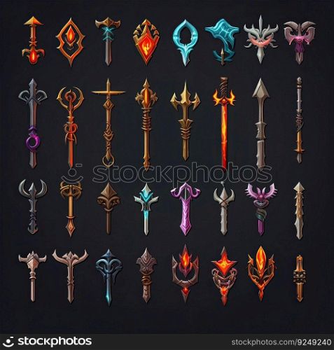 fight sword weapon game ai generated. metal old, antique dagger, icon symbol fight sword weapon game illustration. fight sword weapon game ai generated