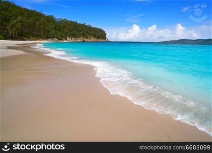 Figueiras nudist beach in Islas Cies island of Vigo in Spain