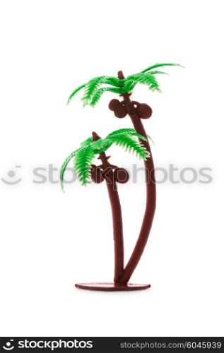 Figure of palm tree isolated on white