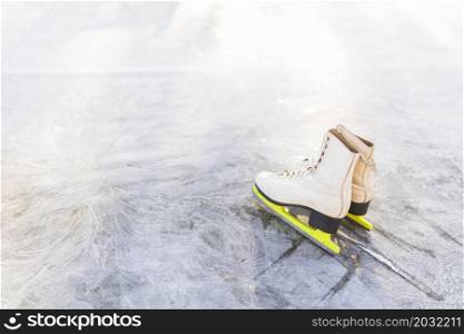 figure skates cracked ice