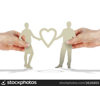 Figures of man and woman and heart symbol