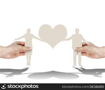 Figures of man and woman and heart symbol