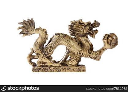 Figurine of a dragon on a white background, souvenir