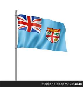 Fiji flag, three dimensional render, isolated on white. Fijian flag isolated on white