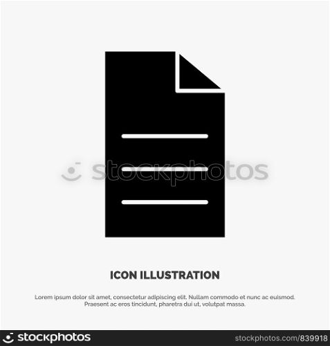 File, Data, User, Interface solid Glyph Icon vector