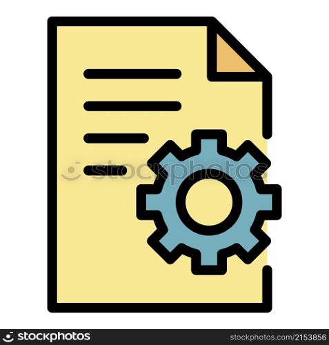 File pc editor icon. Outline file pc editor vector icon color flat isolated. File pc editor icon color outline vector