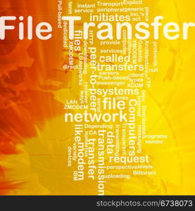 File transfer background concept. Background concept wordcloud illustration of file transfer international