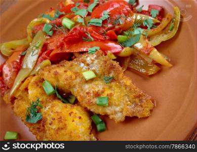 Filetto di rombo con verdurine - Italian fried flounder with vegetable