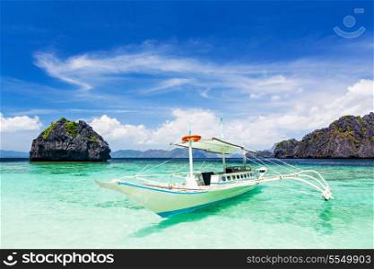 Filipino boat in the sea, El Nido, Philippines