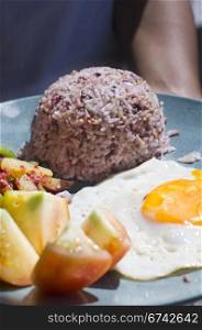 filipino breakfast, brown rice meal