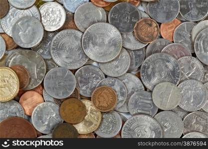 Filled frame of coins. Layout in horizontal format.&#xA;&#xA;