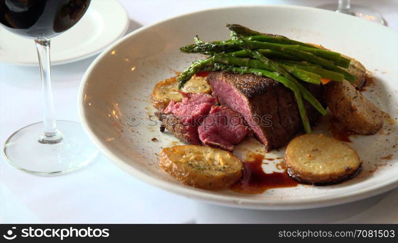 Fillet mignon being eaten