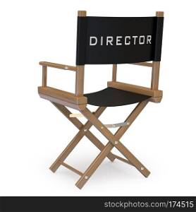 Film director&rsquo;s chair back view. Rendered at high resolution on a white background with diffuse shadows.