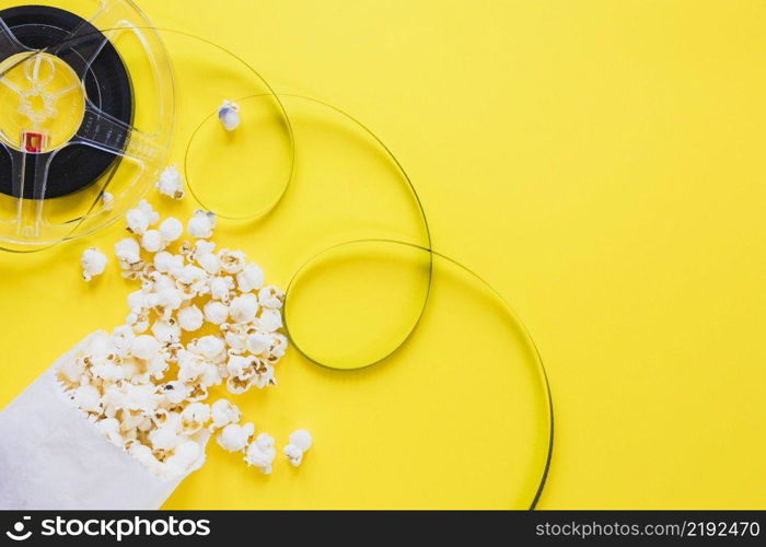 film reel popcorn yellow