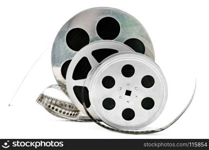Film strip isolated on white background. Retro objects.