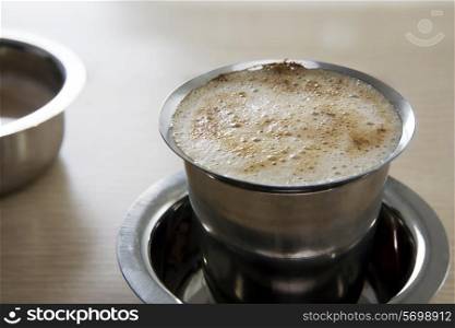 Filter coffee served in a tumbler