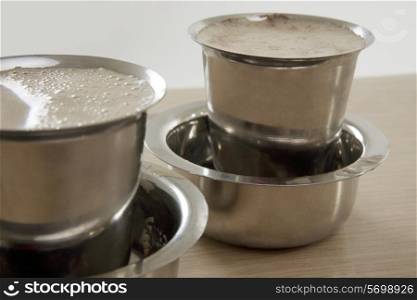 Filter coffee served in tumblers