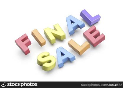 Final sale promo text with colorful letters on white background