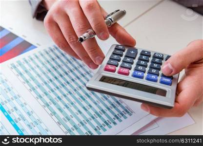Finance analyst looking and financial reports. The finance analyst looking and financial reports