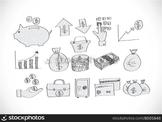 Finance and money idea icon set Illustration