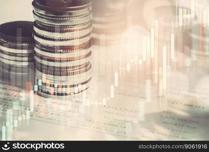 Finance and money technology background concept of business prosperity and asset management . Creative graphic show economy and financial growth by investment in valuable asset to gain wealth profit .. Finance and money technology background concept of business prosperity and asset