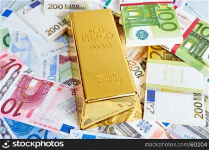Finance background with money and gold. Finance concept