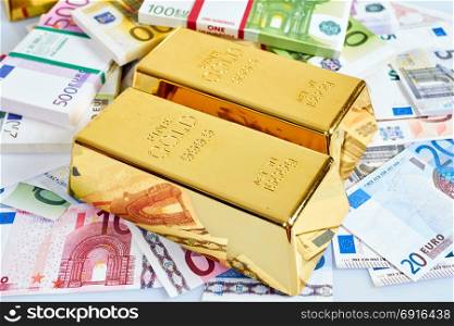 Finance background with money and gold. Finance concept