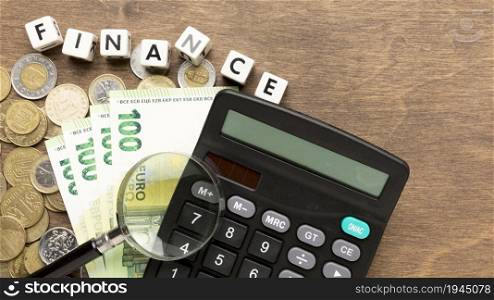 finance calculator bank notes. High resolution photo. finance calculator bank notes. High quality photo