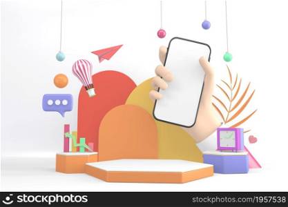 Finance colorful minimalist, mockup business style abstract cartoon 3d rendering