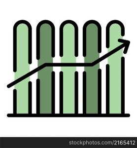 Finance graph icon. Outline finance graph vector icon color flat isolated. Finance graph icon color outline vector