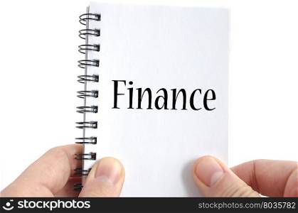 Finance text concept isolated over white background