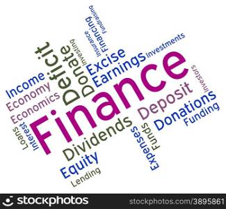Finance Word Representing Commerce Text And Business