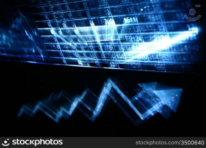 financial abstract background in fast motion