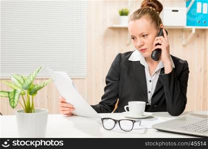financial analyst on the phone with the director of the company