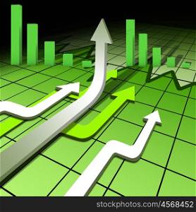financial and business chart and graphs as symbols of growth