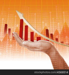 financial and business chart and graphs as symbols of growth