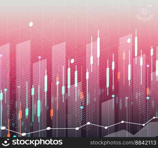 Financial chart with growing indicators, growth dynamics in business. High margin