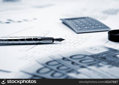 financial charts and graphs on the table