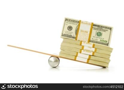 Financial concept - balancing economy with dollars