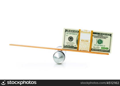 Financial concept - balancing economy with dollars