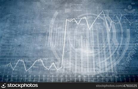 Financial infographics. Conceptual image with financial charts and graphs on digital background