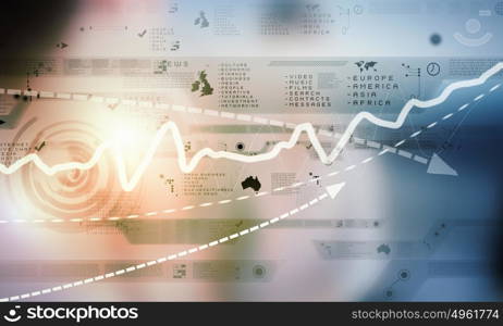 Financial infographics. Conceptual image with financial charts and graphs on digital background