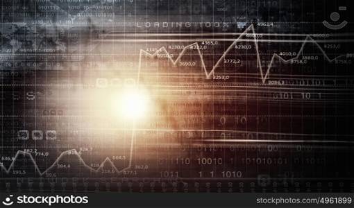 Financial infographics. Conceptual image with financial charts and graphs on digital background