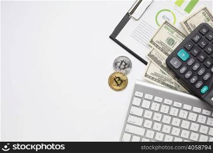 financial items with copy space