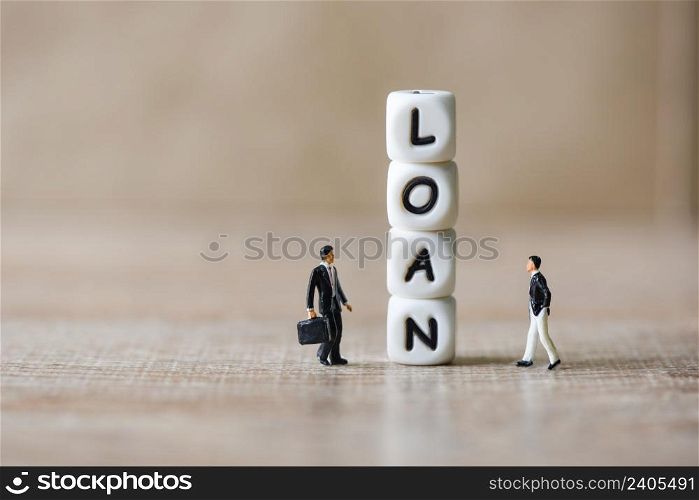 Financial loan negotiation concept, businessmen talk on money loan contract agreement, discuss about a company credit and loan lender and borrower