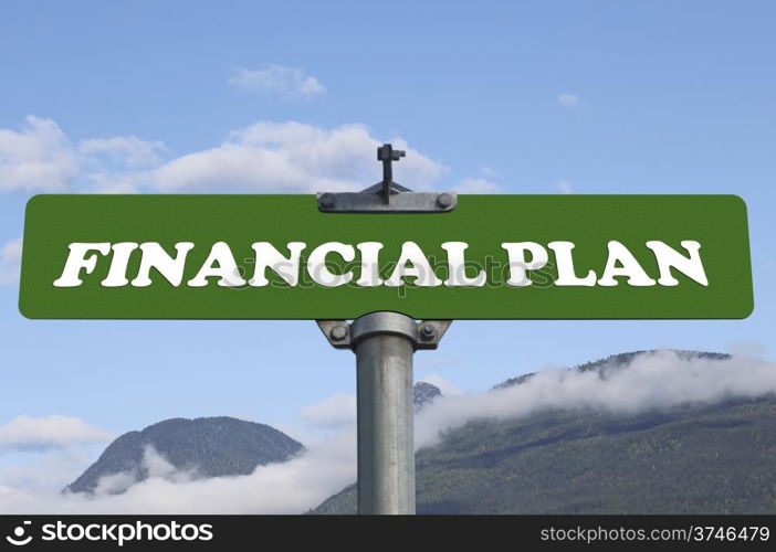 Financial plan road sign