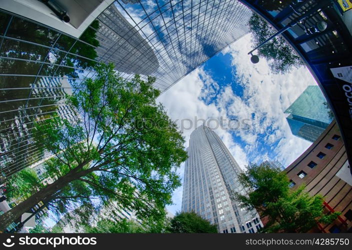 Financial skyscraper buildings in Charlotte North Carolina USA